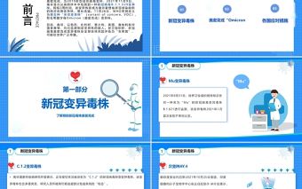 了解新冠毒株奧密克戎PPT簡約時尚風解讀預防新冠毒株奧密克戎專題課件