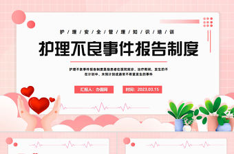 2023護(hù)理不良事件報(bào)告制度PPT卡通風(fēng)護(hù)理安全管理知識(shí)培訓(xùn)課件模板