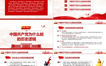 中國(guó)共產(chǎn)黨為什么能的三重邏輯PPT紅色大氣歷史邏輯理論邏輯實(shí)踐邏輯解讀黨課課件