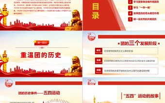 高舉團旗跟黨走PPT紅色極簡風(fēng)不忘初心專題黨課課件模板2