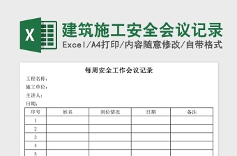 建筑施工安全会议记录Excel
