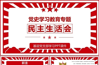 党史学习教育专题民主生活会PPT弘扬伟大建党精神坚持党的百年奋斗历史经验增加历史自信增进团结统一增强斗争精神党课