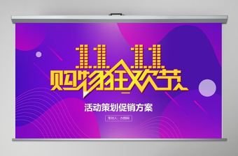 雙十一購物狂歡節活動策劃方案簡約PPT模板