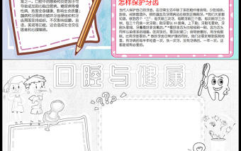 2021口腔與健康牙護牙小報愛護牙齒手抄報世界愛牙日電子小報(1)