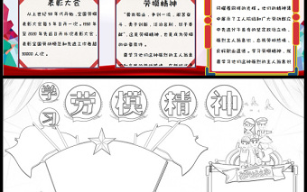 2022學(xué)習(xí)勞模精神手抄報卡通風(fēng)中小學(xué)生勞動節(jié)系列電子小報模板