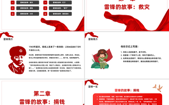 2023學習雷鋒樹立新風向PPT紅色黨政風學習雷鋒精神做雷鋒接班人主題班會課件模板