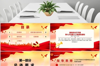 國務(wù)院印發(fā)關(guān)于開展第七次全國人口普查的通知PPT模板