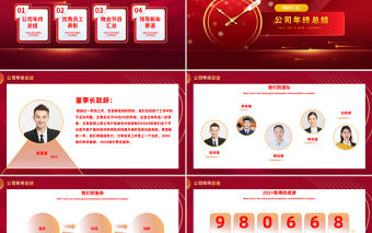 2023新年晚會優秀員工表彰大會兔年新征程紅色喜慶年會盛典PPT模板