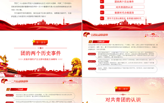 做新時(shí)代合格團(tuán)員PPT紅色黨政風(fēng)喜迎二十大永遠(yuǎn)跟黨走慶祝中國(guó)共產(chǎn)主義青年團(tuán)成立100周年專題黨課課件模板