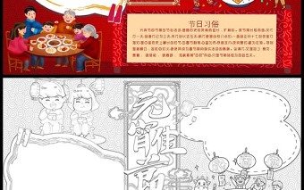2022虎年元宵佳节手抄报中国风卡通元宵节传统节日小报手抄报模板