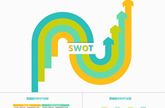32張綠色扁平風簡潔SWTO分析并列關系PPT圖表合集