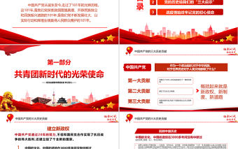 中國共產黨的三大歷史貢獻PPT簡約風基層黨支部黨組織黨課學習課件模板