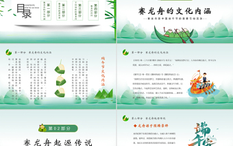 2022端午賽龍舟PPT中國風中國傳統(tǒng)節(jié)日端午節(jié)知識課件模板
