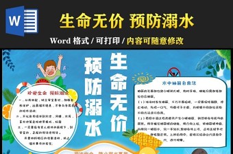 2022防踩踏防溺水手抄报