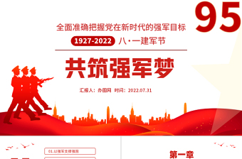2022庆祝中国人民解放军建军94周年主题PPT