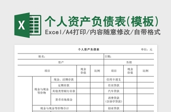 个人资产负债表Excel