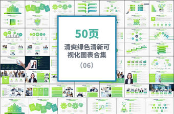 清新可視化年終總結PPT圖表