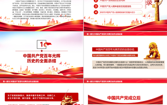 重溫建黨精神PPT紅色大氣精美喜迎黨的二十大專題課件模板