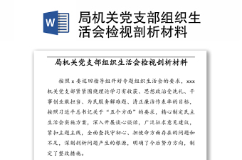 2021年党支部班子学党史检视剖析材料