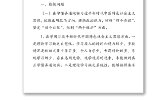 局機(jī)關(guān)黨支部組織生活會(huì)檢視剖析材料