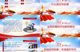 簡(jiǎn)約黨政風(fēng)反恐制暴應(yīng)急預(yù)案處置安全知識(shí)宣傳PPT