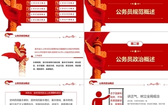 公務(wù)員行為規(guī)范PPT紅色簡約風公務(wù)員行為規(guī)范教養(yǎng)體現(xiàn)素質(zhì)細節(jié)決定成敗專題黨課課件