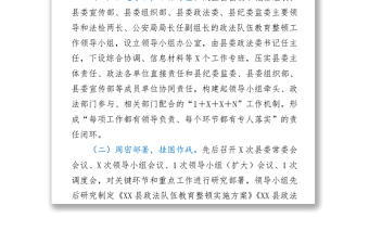 政法隊伍教育整頓情況匯報