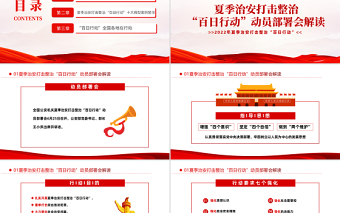 百日行動(dòng)保安全持續(xù)發(fā)力除隱患PPT紅色大氣風(fēng)2022年夏季治安打擊整治百日行動(dòng)專題課件模板