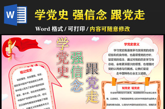 2021學(xué)黨史強(qiáng)信念跟黨走手抄報(bào)慶祝建黨一百周年含線稿小報(bào)模板