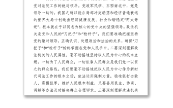 2021政法隊(duì)伍2021年度教育整頓黨課講稿發(fā)言材料