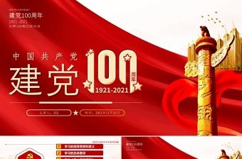 2021热烈庆祝建党100周年标语ppt