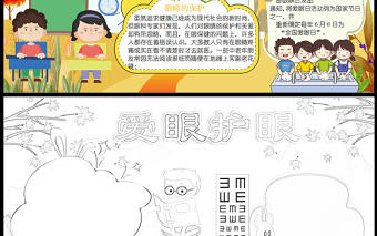 2021全國愛眼日手抄報愛眼護眼手抄報含小報模板