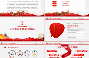 2022黨支部工作總結(jié)PPT紅色大氣基層黨組織工作匯報述職報告黨建工作模板