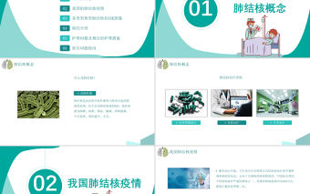 2022肺結核的護理PPT簡約醫療風肺結核護理通用PPT