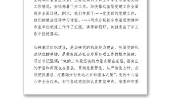 202X在“七一”基層黨建調研座談會上的講話