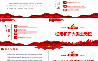 八大舉措穩(wěn)就業(yè)PPT黨政風(fēng)黨員干部學(xué)習(xí)教育專題黨課課件模板