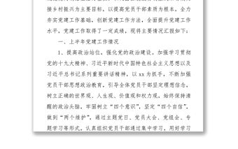 2022年上半年鄉村振興局黨支部黨建工作情況匯報基層黨委黨支部年中工作總結工作情況匯報專題黨課
