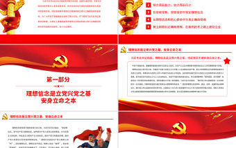 以堅定理念信念夯實正確政績觀PPT精美簡潔風2022年黨支部黨員培訓專題課件