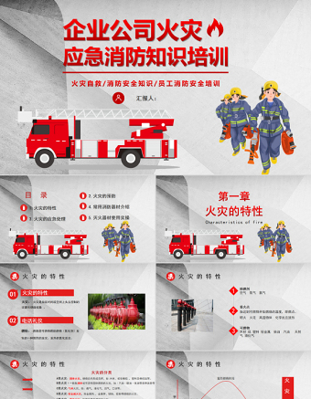 企業(yè)公司火災(zāi)應(yīng)急消防知識培訓(xùn)PPT簡約清新員工消防安全培訓(xùn)PPT