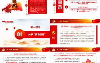 “兩條底線”與“三個(gè)重點(diǎn)”P(pán)PT紅色精品2022年中央一號(hào)文件精神解讀專題黨課課件模板