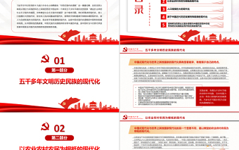 中國式現(xiàn)代化道路的中國特色PPT紅色大氣風黨員干部學習教育專題黨課