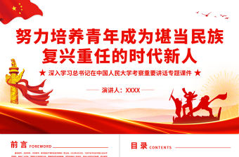 努力培養(yǎng)青年成為堪當(dāng)民族復(fù)興重任的時代新人PPT黨建風(fēng)深入學(xué)習(xí)總書記在中國人民大學(xué)考察重要講話專題