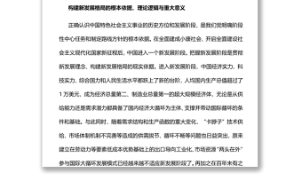 從全局高度準(zhǔn)確把握構(gòu)建新發(fā)展格局黨員干部學(xué)習(xí)教育專題黨課