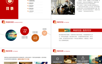 競選學生會主席PPT紅色簡約某學院某專業(yè)PPT