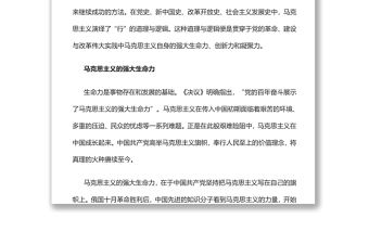 百年奮斗彰顯馬克思主義真理力量PPT紅色簡約風黨員干部深入學習《決議》專題黨課