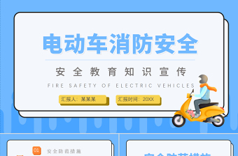 2022電動車消防安全PPT創(chuàng)意活潑安全教育知識宣傳PPT