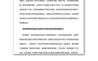 在自我革命中永葆党的青春与活力党员干部学习教育专题党课