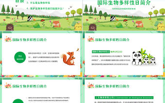 清新卡通國際生物多樣日介紹PPT