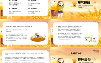 金黃簡約傳統節氣芒種PPT課件