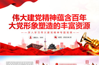 偉大建黨精神蘊含百年大黨形象塑造的豐富資源PPT黨政風深入學習偉大建黨精神專題黨課